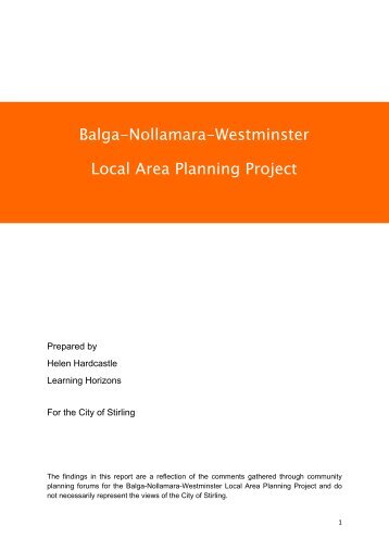 Balga-Nollamara-Westminster Local Area Planning ... - City of Stirling