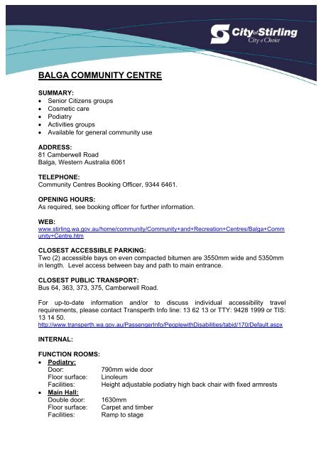 Balga Community Centre - City of Stirling