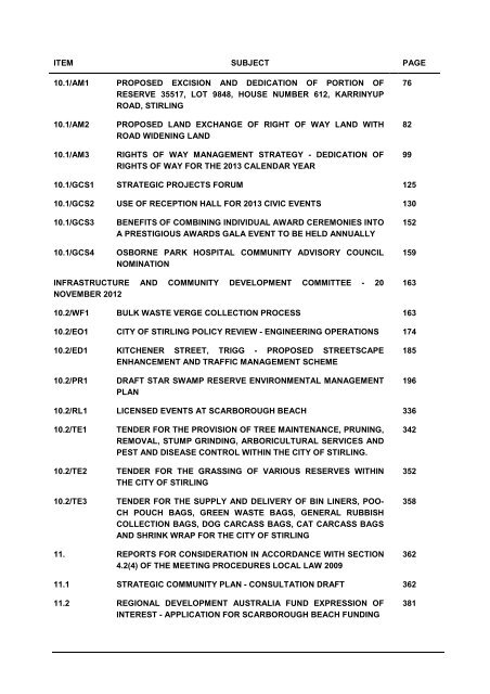 agenda - City of Stirling