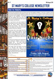 ST MARY'S COLLEGE NEWSLETTER - St Mary's College, Broome