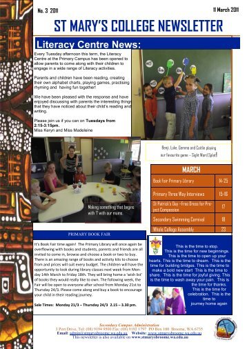 ST MARY'S COLLEGE NEWSLETTER