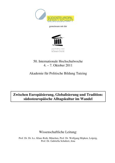 Programm_HSW 2011 - Suedosteuropa Gesellschaft