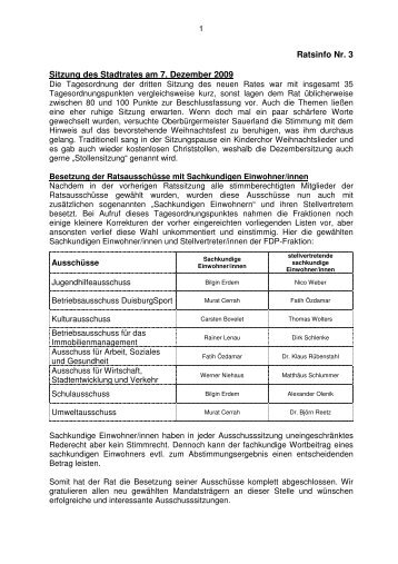 Ratsinfo Nr. 3 Sitzung des Stadtrates am 7 ... - FDP Duisburg