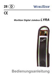 Wurlitzer Digital Jukebox LYRA â Betriebsanleitung