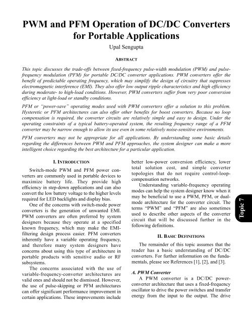 PWM and PFM Operation of DC/DC Converters ... - next!-Community