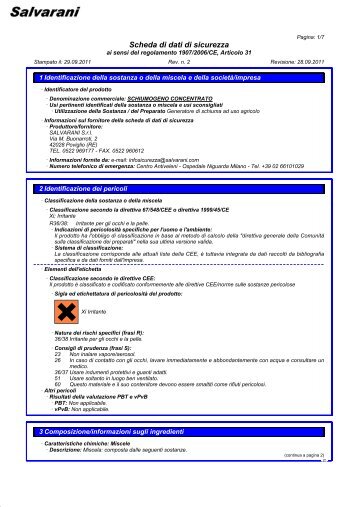 Foam ST Schiumogeno Concentrato v2 - Scheda ... - Salvarani