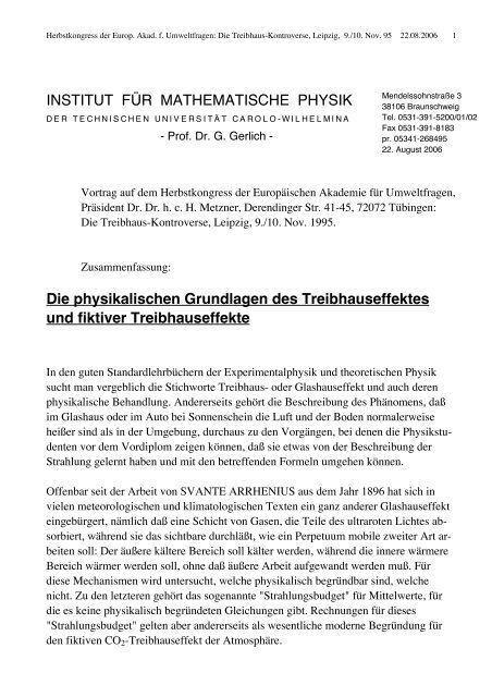 physikalischen Grundlagen