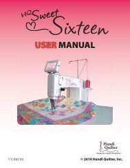 to download HQ Sweet Sixteen user manual - Handi Quilter