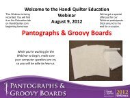 Pantographs & Groovy Boards - Handi Quilter