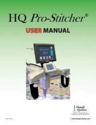 HQ Pro-Stitcher User Manual - Handi Quilter