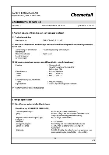 GARDOBOND R 2220 E3 - IQ Logistics