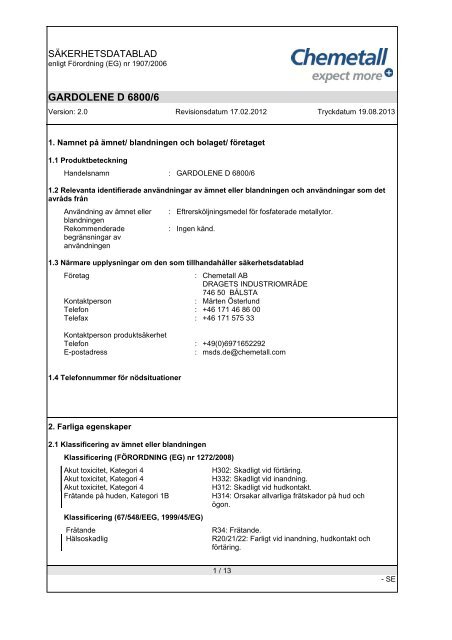 GARDOLENE D 6800/6 - IQ Logistics