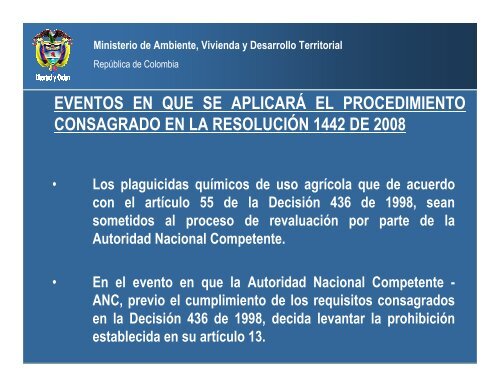 Dictamen Técnico Ambiental - Ministerio de Ambiente, Vivienda y ...