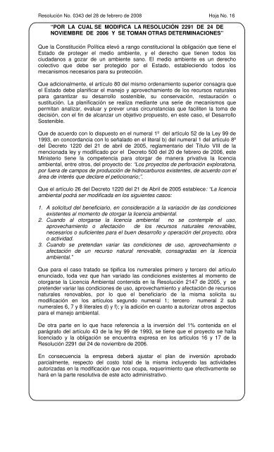 343 28 febrero 2008 - Ministerio de Ambiente, Vivienda y Desarrollo ...