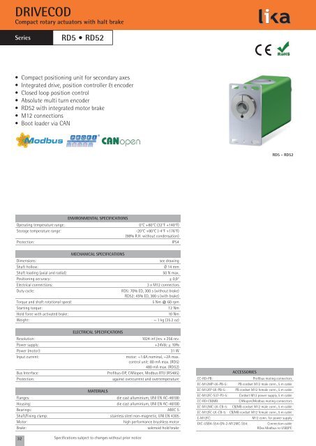 DRIVECOD & POSICONTROL CATALOGUE 2013 from Lika Electronic English version