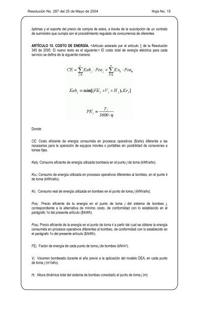 Resolución CRA 287 de 2004 - Ministerio de Ambiente, Vivienda y ...