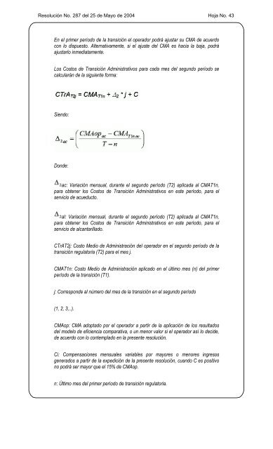 Resolución CRA 287 de 2004 - Ministerio de Ambiente, Vivienda y ...