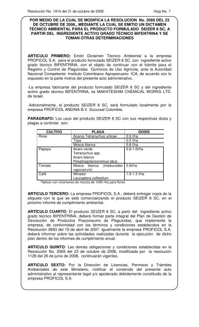 1914 del 31 de octubre de 2008 - Ministerio de Ambiente, Vivienda ...