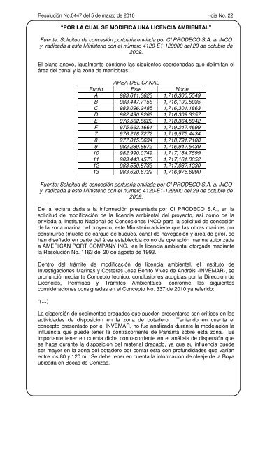 0447 - Ministerio de Ambiente, Vivienda y Desarrollo Territorial