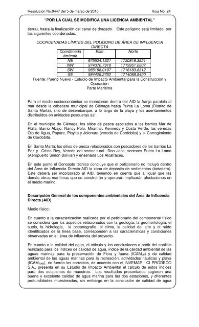 0447 - Ministerio de Ambiente, Vivienda y Desarrollo Territorial