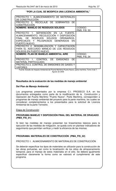 0447 - Ministerio de Ambiente, Vivienda y Desarrollo Territorial