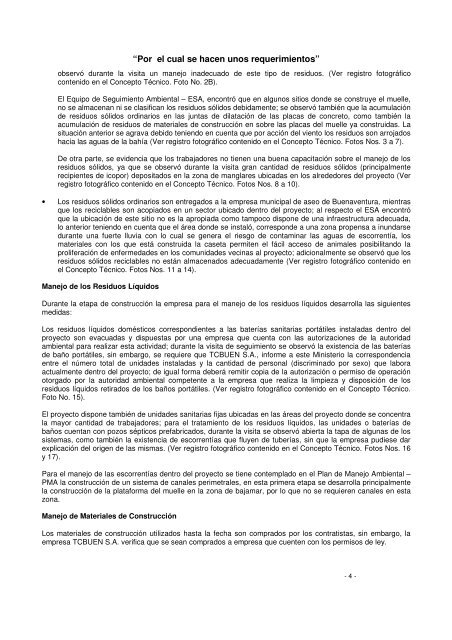 Por el cual se hacen unos requerimientos - Ministerio de Ambiente ...