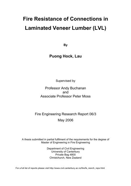Fire Resistance of Connections in Laminated Veneer Lumber (LVL)