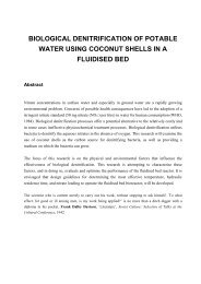 Biological Denitrification of Potable Water Using Coconut Shells in a ...