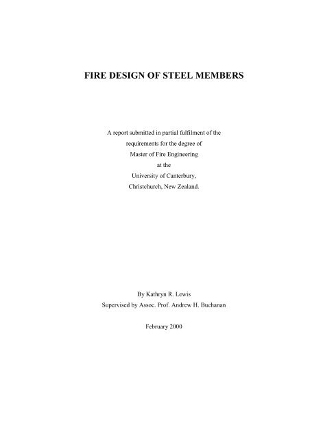 FIRE DESIGN OF STEEL MEMBERS - Civil and Natural Resources ...