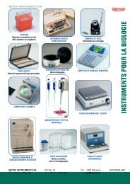 IN STRUM ENTS POUR LA BIOLOGIE - METRA Instruments Shop