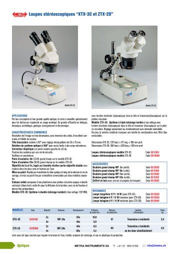 Optiques - METRA Instruments Shop