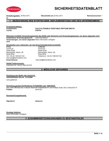 sicherheitsdatenblatt - Oxoid