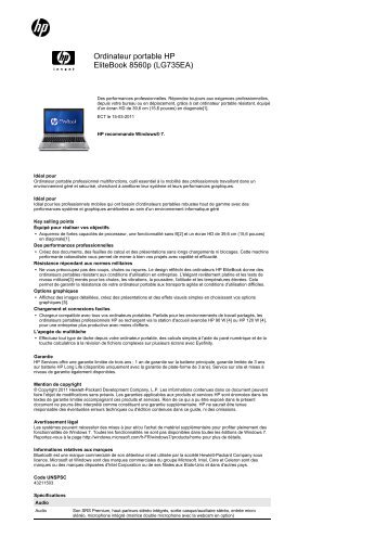 Ordinateur portable HP EliteBook 8560p (LG735EA)