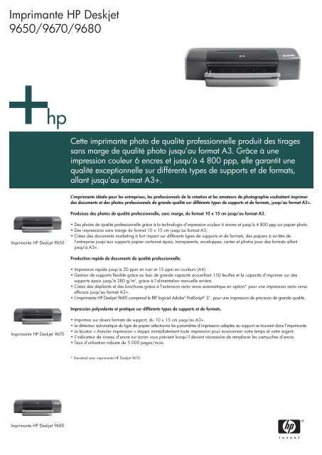 Imprimante HP Deskjet 9650/9670/9680 - Evok