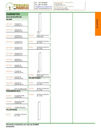 GABINETES ACCESORIOS - Tesoro en Maderas