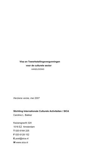Visa en Tewerkstellingsvergunningen - Theater Instituut Nederland