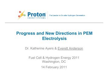 Progress and New Directions in PEM Electrolysis