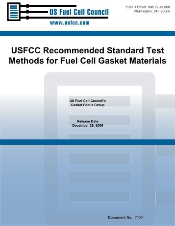 Recommended Standard Test Methods for Fuel Cell Gasket Materials
