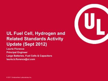 UL Fuel Cell, Hydrogen and Related Standards Activity Update ...