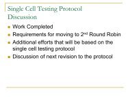 Single Cell Testing Protocol Discussion