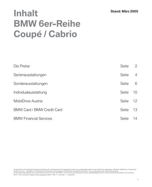 BMW 6er Reihe Coupç / Cabrio - Motorline.cc