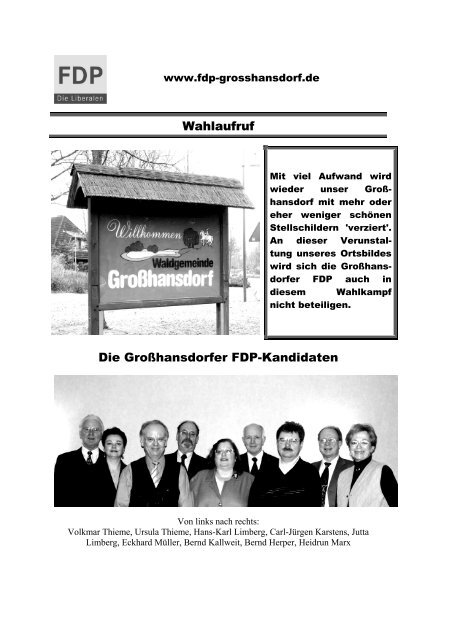 Liebe Mitbürgerinnen, liebe Mitbürger, - FDP Großhansdorf