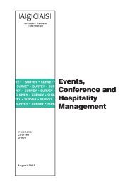 Events, Conference and Hospitality Management - Prospects