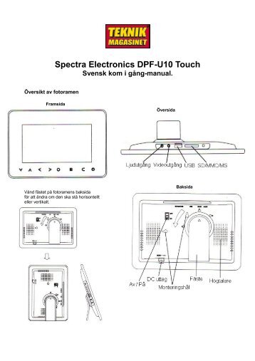 Spectra Electronics DPF-U10 Touch Svensk kom i gÃ¥ng ... - Manualer