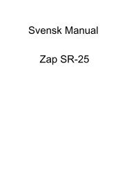 Svensk Manual Zap SR-25 - Manualer