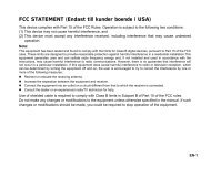 FCC STATEMENT (Endast till kunder boende i USA) - Manualer
