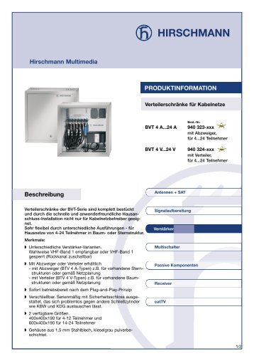 Beschreibung Hirschmann Multimedia ... - Triax