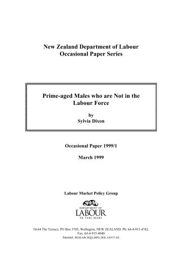 Prime-aged Males who are Not in the Labour Force - Department of ...