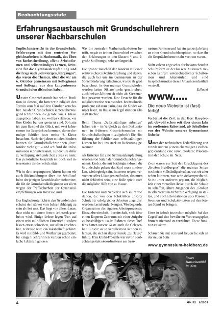 Ausgabe 52 (Januar 2009) - Gymnasium Heidberg