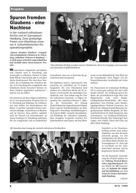 Ausgabe 52 (Januar 2009) - Gymnasium Heidberg